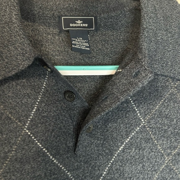 Dockers Men's Argyle Long-sleeve Polo Sweater, Size L - Picture 6 of 7